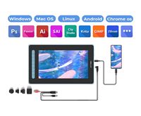 Tablette graphique Artist 12 2e génération avec écran bleu 1920x1080, 8192 niveaux de pression, 5080 LPI, stylet X3 Elite, double USB-C