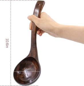 Wooden <b>Ladle</b> Spoon Porridge Spoon Large Wooden Bamboo <b>Soup</b> Spoon Kitchen <b>Soup</b> Scoop for Kitchen Tool (Brown) - Product Image 2