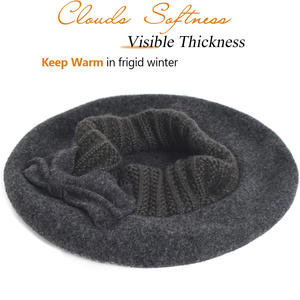 Señoras 100% Boinas <span class=keywords><strong>de</strong></span> punto <span class=keywords><strong>de</strong></span> <span class=keywords><strong>lana</strong></span> Diseñador clásico Pintor Invierno Personalizado Cálido Venta al por mayor Beanie Sombreros - Product Image 3