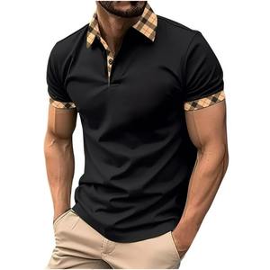 Nouveau 2025 – Vente en gros – Conception OEM – Chemises de golf à manches courtes pour hommes, en maille unie respirante polyester/coton de haute qualité, personnalisables - Product Image 2
