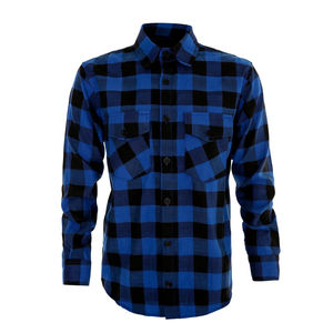 Chemise en flanelle pour homme pour les sorties décontractées Saison printemps Couleur unie 100% coton Respirant Écologique Fermeture boutonnée - Product Image 4