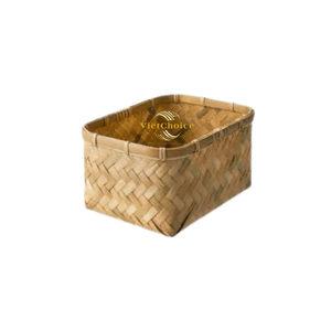 Panier en bambou tissé à la main Vietchoice, organisateur de rangement écologique, capacité de 6 à 10 L, pour la maison, la cuisine, la salle de bain - Product Image 1