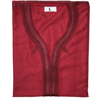 Homme Thobes Prière traditionnelle musulmane Omani Man Thobe Arabie Saoudite Arabe Élégant personnalisé rouge brillant Personnalisé Motifs brodés