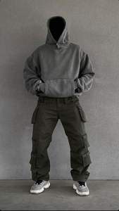 Sudaderas con capucha básicas de lavado informal de gran tamaño para hombre, sudaderas con capucha holgadas a granel de calle Vintage, sudaderas con capucha Unisex estampadas de lana, ropa de calle con logotipo personalizado - Product Image 4