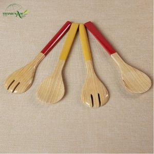 Classic <b>Bamboo</b> Dinner & Salad Spoon Set <b>Mirror</b> Polish Durable Eco-Friendly Utensils for Giveaways - Product Image 2
