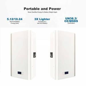 Système solaire hybride mural avec 48V LiFePO4 Alimentation domestique Batterie murale au lithium-ion Stockage 5kwh à 300Ah Options disponibles - Product Image 6