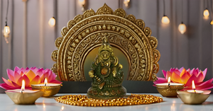 รูปปั้นทองเหลืองทำด้วยมือ/kuber maharaj สำหรับความสำเร็จและความมั่งคั่งของตกแต่งบ้านและสำนักงานหัตถกรรมโลหะ - Product Image 4