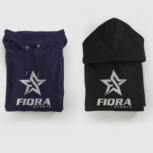 เสื้อฮู้ดแบบรูดซิปสำหรับผู้ชายเสื้อฮู้ดสองชั้นสำหรับชายหญิงบ็อกซี่สีพื้นเรียบสีดำเรียบสไตล์อเมริกัน480กรัมซักได้ตามต้องการ - Product Image 5