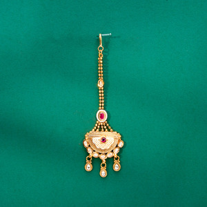 เครื่องประดับหน้าผากแบบโบราณทำด้วยมือชุบทอง - Product Image 4