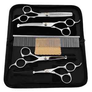 Puntas redondas de seguridad de acero inoxidable Tijeras de aseo para mascotas 6 'Kits de tijeras de aseo para perros a la venta Tijeras de aseo para mascotas - Product Image 1