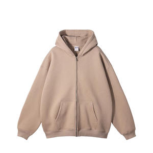 Unisex Custom Logo Hoodies Heavyweight 500 GSM Cotton Thick <b>Blank</b> Plus Size Oversized Zipper for Winter Customizable Men's - Product Image 4