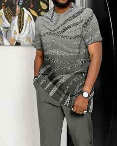 NOVEDAD DE VERANO 2025, ropa deportiva informal para hombre, moda con estampado 3D, ajuste cómodo, tela tejida de satén para exteriores, conjuntos de ropa de abrigo de secado rápido - Product Image 2