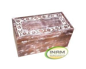 Boîte en bois vintage, artisanat fait à la main, belles boîtes en bois de styliste, artisanat INAM - Product Image 1