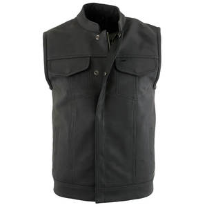 Gilet en cuir véritable pour la vente en ligne Vêtements en cuir pour hommes Gilet en cuir véritable sans manches de haute qualité - Product Image 1