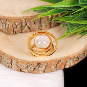 Bague en argent sterling 925 pierre de lune arc-en-ciel pierre naturelle en vrac - Product Image 3