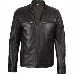 Blouson aviateur en cuir de vachette de qualité supérieure, personnalisé, unique, très tendance, col montant, imperméable et coupe-vent - Product Image 5