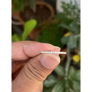 Bague demi-éternité en argent 925 avec zircone cubique, plaqué or rose et rhodium, forme géométrique, incrustation 18 carats pour bijoux de fiançailles - Product Image 4