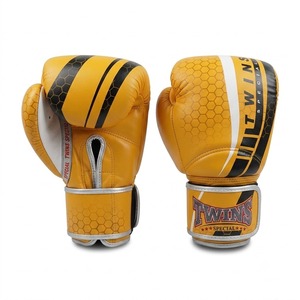 Personalized Custom Yellow Twins Boxing <b>Gloves</b> Genuine Leather Customized Logo & Designs Professional Kickboxing <b>Gloves</b> - Product Image 1