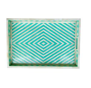 Asequible hecho a mano, superventas, bandeja de servicio con incrustaciones de hueso redondo, mesa de centro, encimera, bandeja de servicio del fabricante indio - Product Image 1