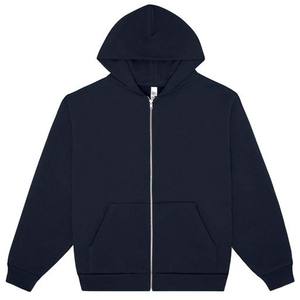 2024 personnalisé unisexe haute qualité 100% coton à capuche hommes pleine fermeture éclair pull doublé col uni Logo impression conception tricoté Plaid - Product Image 3