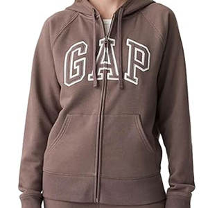 Women's Anti-Wrinkle PULLOVER Hoodie Cotton Fleece <b>Full</b> <b>Zip</b> Hooded <b>Sweatshirt</b> With Logo - Product Image 4