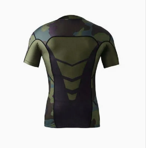 เสื้อยืดฟิตเนสเข้ารูปผ้าโพลีเอสเตอร์ระบายอากาศได้ดีสำหรับผู้ชายเสื้อออกกำลังกายคอกลมแขนสั้นสำหรับ100% - Product Image 3