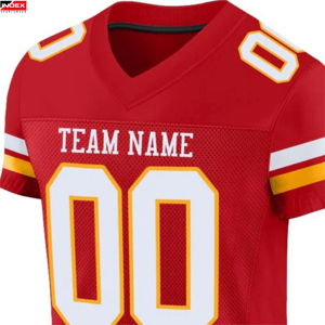 Nouvelle arrivée Maillot de football américain personnalisé pour hommes Chemise de sport à manches courtes en polyester respirant pour adultes - Product Image 5