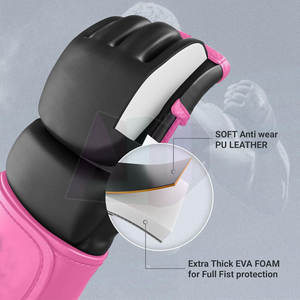 Guantes de Boxeo Profesionales de Cuero, Medios Dedos, Ligeros y Transpirables, Diseño Duradero para Entrenamiento en Gimnasio y Combate, Movimiento Fácil - Product Image 4