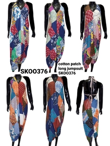 SK NOOR SONS presenta mono con parche de algodón bohemio Vintage para mujer, Mono de longitud larga, informal, ajuste Regular, Hippie ecológico - Product Image 6