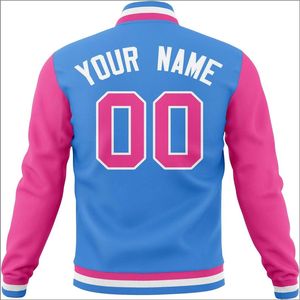 Opción personalizada de alta calidad de poliéster/algodón Varsity chaquetas hombres mujeres cuello redondo temporada de invierno un solo botón High Street Front - Product Image 4