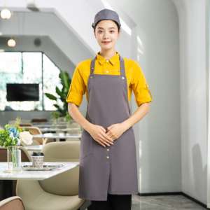 Delantales <span class=keywords><strong>de</strong></span> Lona con Logotipo Personalizado a Precio <span class=keywords><strong>de</strong></span> Fábrica, Delantales Flexibles Marrones y Negros para Salón <span class=keywords><strong>de</strong></span> Belleza, Peluquería, Manualidades y Dibujo - Product Image 5