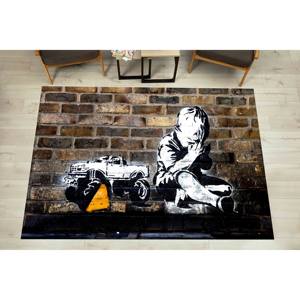 Tapis Banksy Praying Boy : Décoration Street Art lavable en machine, tapis fin non tissé - Product Image 3
