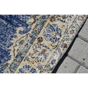 Alfombra Turca Vintage, Alfombra de 5x7.6 pies, Alfombra Azul Ikat - Product Image 5