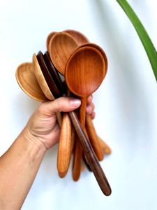HANDCRAFTED Natural Teak or Acacia Wooden Kitchen Utensils Set With <b>Spoon</b> Rest Wooden <b>Cooking</b> <b>Spoons</b> Set and Utensils <b>Holder</b> - Product Image 3
