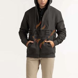 Sudadera con Capucha para Hombre, al por Mayor, de la Mejor Calidad, con Diseño de Logotipo Personalizado, Bordada, con Cierre, 100% Algodón, para Invierno, Teñida en Color Liso - Product Image 1