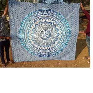 Hiasan Dinding 100% Katun Bertema Mandala Buatan Khusus Ideal untuk Dijual Kembali Oleh Pemasok Produk Yang Terinspirasi Boho dan Hippie