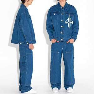 Nuevo Top 100% algodón de alta calidad con cuello levantado invierno Denim chándal impreso transpirable secado rápido Color personalizado OEM/ODM - Product Image 1