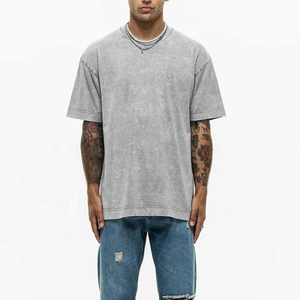 Nouveau T-shirt en coton délavé à l'acide personnalisé à la mode pour hommes, surdimensionné, vintage, imprimé, été, streetwear unisexe, T-shirts pour hommes délavés à l'acide - Product Image 3