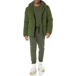 Customized Logo Printing Men's Puffer <b>Jacket</b> Professional High Quality Hooded Full Sleeves and Front <b>Pockets</b> for Winter - Product Image 4