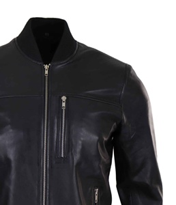 Men's Genuine Leather Bomber Jacket - Product Image 3