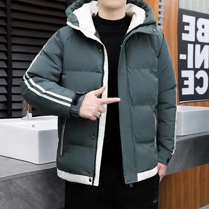 Chaquetas acolchadas con capucha de invierno para hombre de alta calidad, abrigos informales de pato blanco, prendas de vestir exteriores de lona cálidas a prueba de viento, tamaño 4X para exteriores - Product Image 6