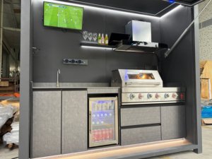 Sang trọng thẩm mỹ 304 thép không gỉ bếp Ngoài Trời Bbq đảo với bột tráng kết thúc - Product Image 5