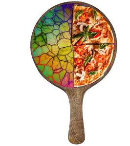 Plateau de service à pizza ovale en bois Plateau vaisselle de table légume alimentaire Plateau en bois design Service en bois Emballage et logo personnalisés - Product Image 6