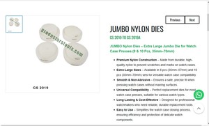 Kit de matrices de presse pour boîtiers de montres en nylon Jumbo, 8 ou 10 pièces, 35 mm et 70 mm, sans traces, outil durable pour horloger |   Numéro d'article GS-2019 - Product Image 3