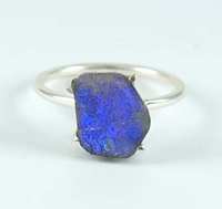 Bague en argent sterling 925 faite à la main avec opale éthiopienne non taillée, pierre de naissance d'octobre, bijoux de luxe, cadeau de fête de Noël pour femmes