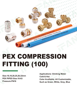 Raccords de compression en laiton PEX haute pression <span class=keywords><strong>16</strong></span>-32MM, coudes et tés à surface lisse pour l'irrigation agricole - Product Image 2