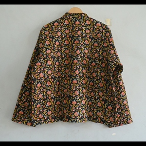 Chaqueta de Algodón Estampada de Invierno para Mujer, Reversible, Ecológica, con Decoración de Botones, Estilo Boho Tejido - Product Image 4