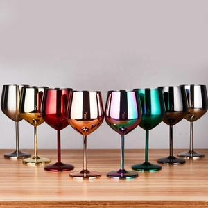 Verres à vin en acier inoxydable Divris 300 ml, gobelets ronds colorés, design moderne minimaliste, résistants aux chocs, pour les fêtes - Product Image 1