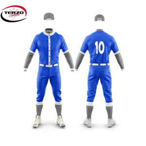 Vente en gros de maillot d'entraînement de baseball boutonné pour hommes maillot de softball sublimé avec logo personnalisé uniforme pour adulte ensemble complet d'uniformes - Product Image 4