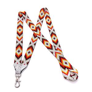 Cordones de cuentas de semillas hechos a mano únicos para tarjetas de identificación escolares Cordones de cuentas de semillas de moda con opciones de color personalizadas - Product Image 1